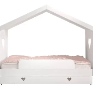 VIPACK - Lit Cabane AMORI Avec Lit Gigogne & Barriere de Lit 90x200cm
