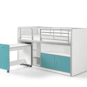 VIPACK - Lit Mi - Hauteur (91) BONNY 90 X 200 Cm Turquoise
