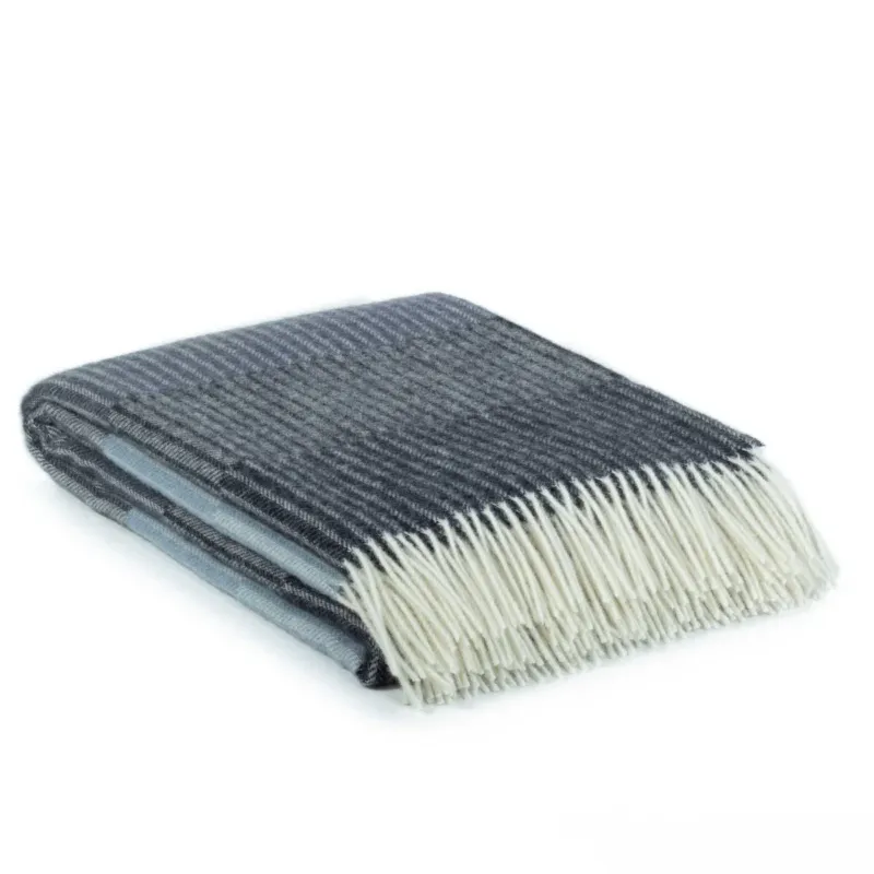 Wool Throw Blanket Linea Orion styled with sleek line pattern