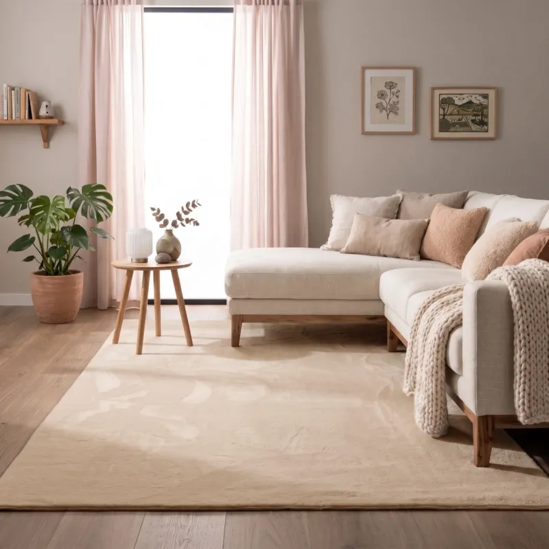 Flauschiger Teppich - Cozy Beige